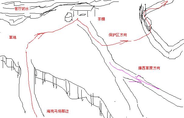 太师庄，野鸭湖一带路线示意图