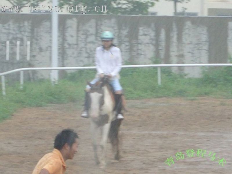 大雨滂沱挡不住骑马的豪情