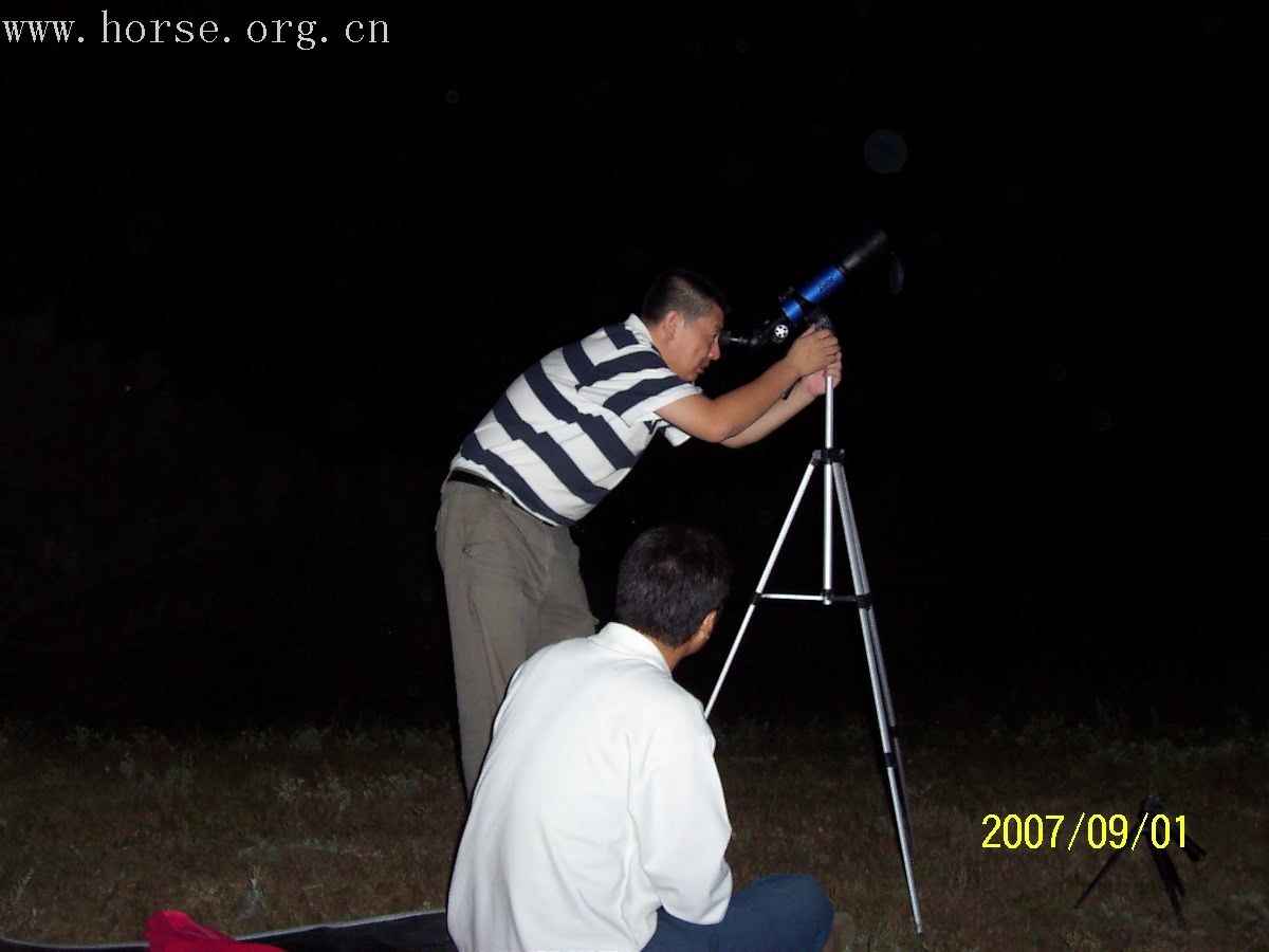 2007年9月1日夜，隋夜明妃扎营，看御夫座流星雨。