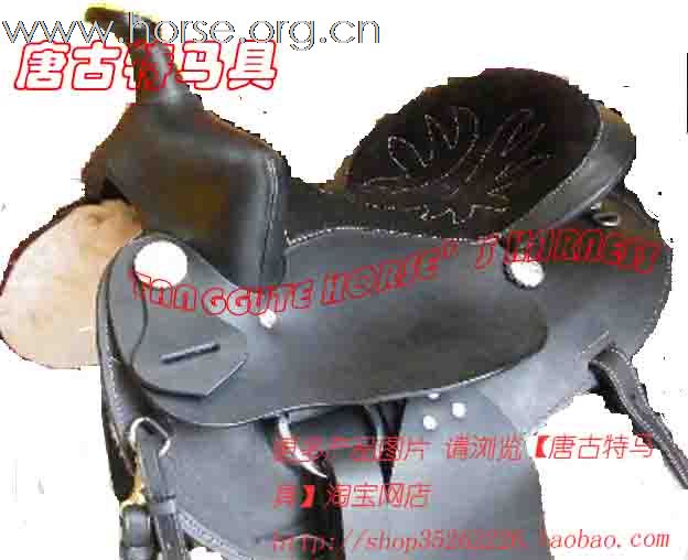 【唐古特马具】进口17寸西部鞍 牛皮黑色 配件齐全